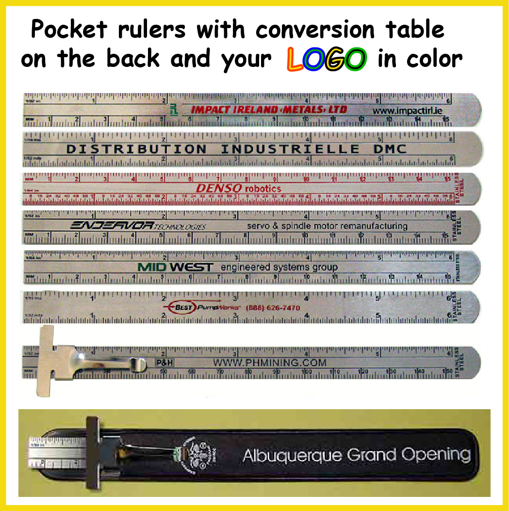 Promotional Pocket Clip Rulers with Logo