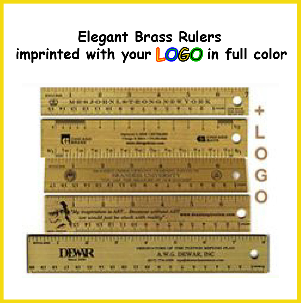 Promotional Brass Rulers with Logo