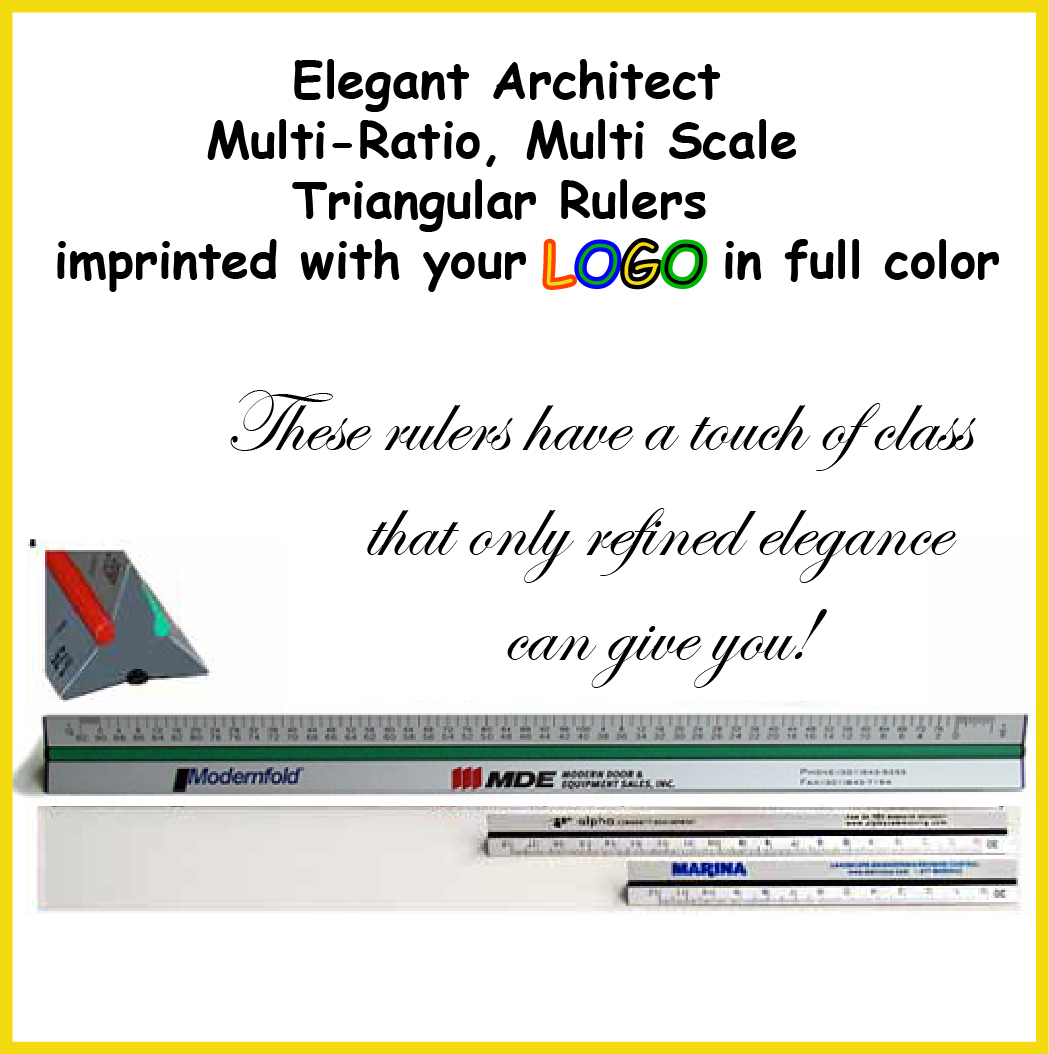 Promotional Triangular Architect Rulers with Logo