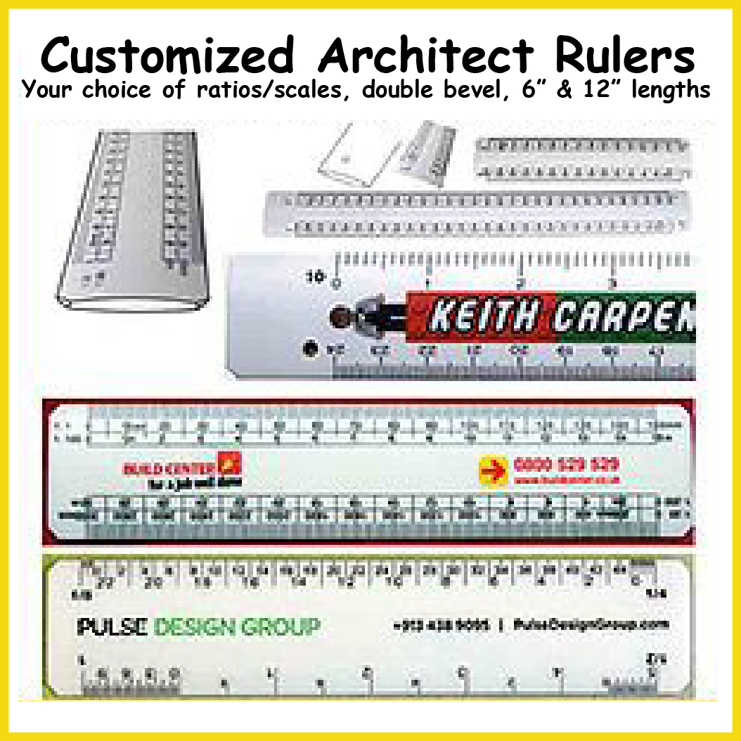 Promotional Double Bevel Architect Rulers with Logo